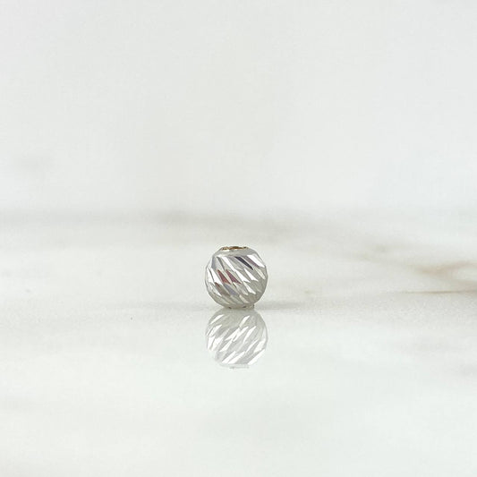 Diamond Cut Bead 5mm White Gold 18K