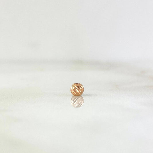 Diamond Cut Bead 3mm 18K Rose Gold