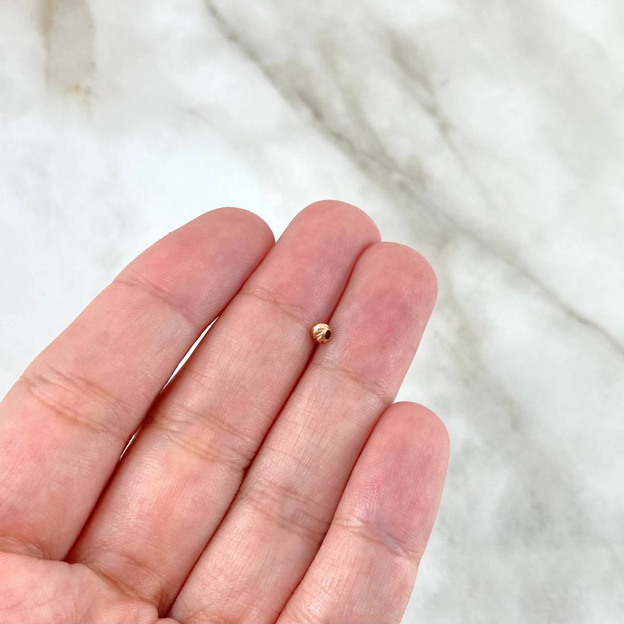 Diamond Cut Bead 3mm 18K Rose Gold