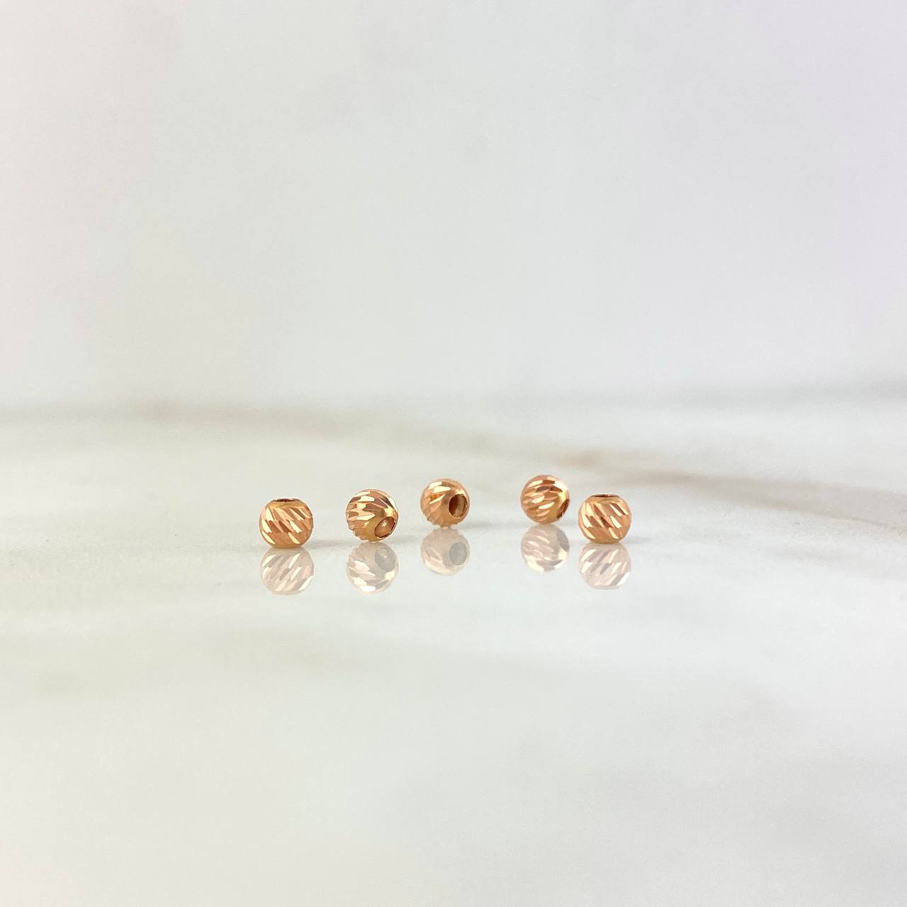 Diamond Cut Bead 3mm 18K Rose Gold