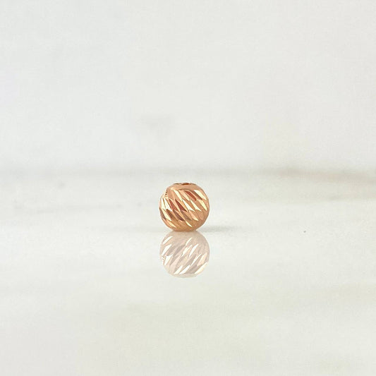 Diamond Cut Bead 5mm 18K Rose Gold