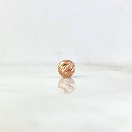 Diamond Cut Bead 8mm Rose Gold 18K