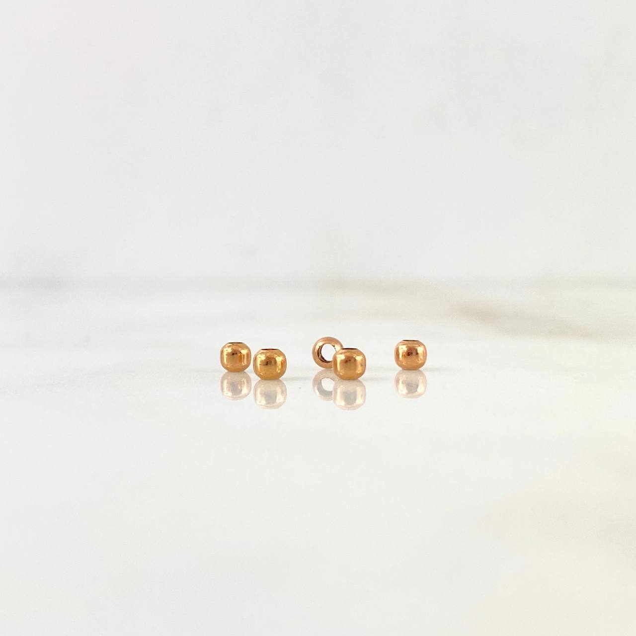Plain Bead 3mm Rose Gold 18K