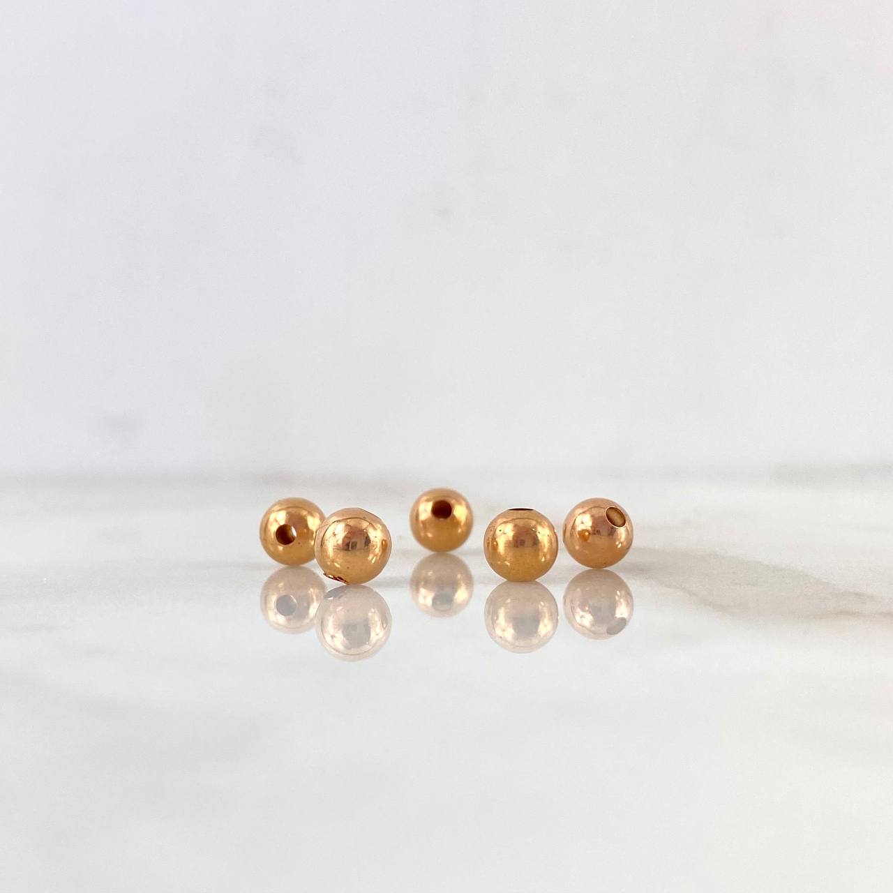 Bead Polished 5mm / 0.14gr Rose Gold