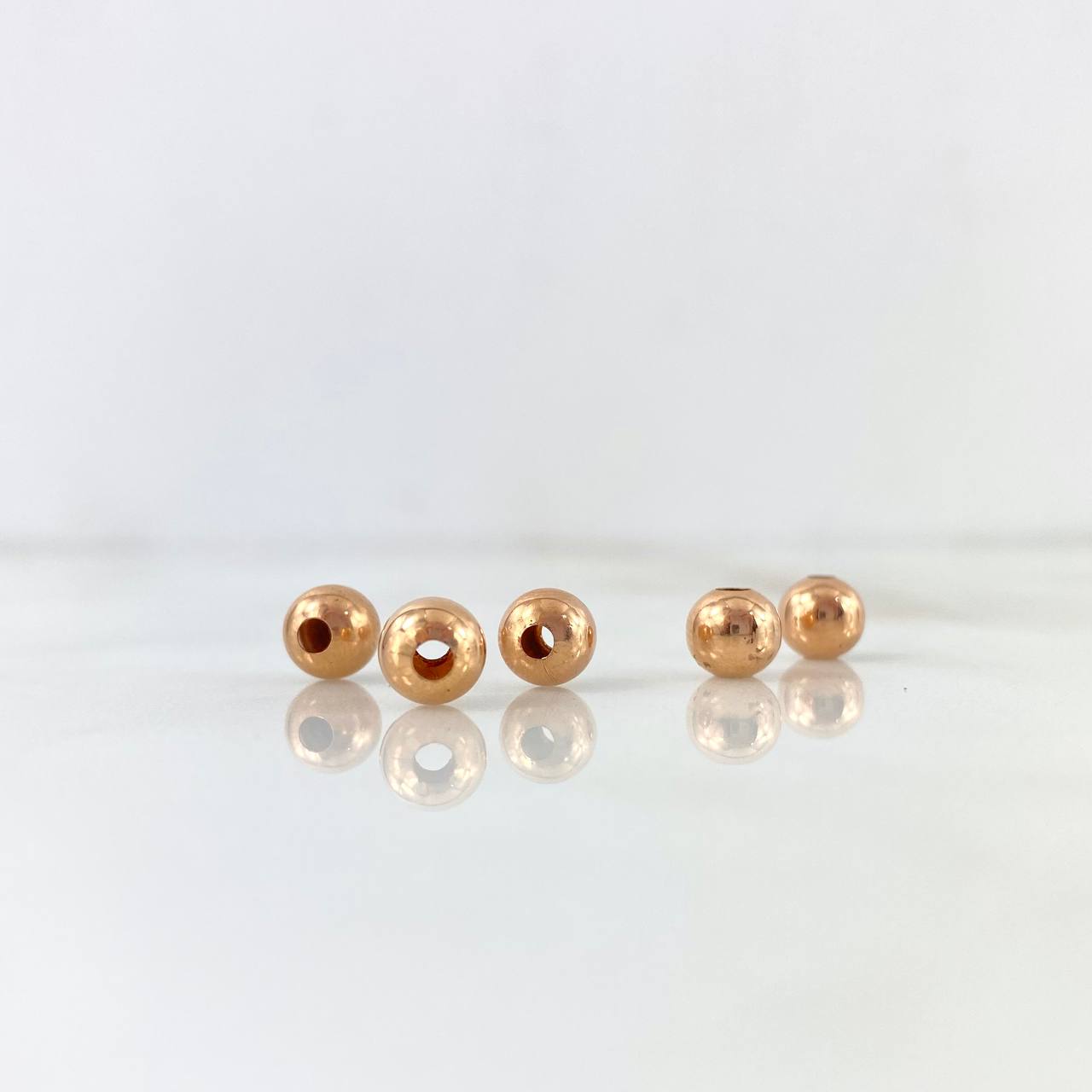 Plain Bead 6mm Rose Gold 18K
