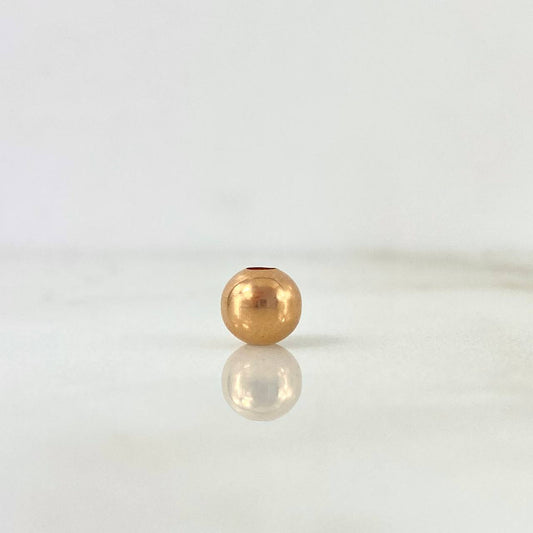 Plain Bead 6mm Rose Gold 18K