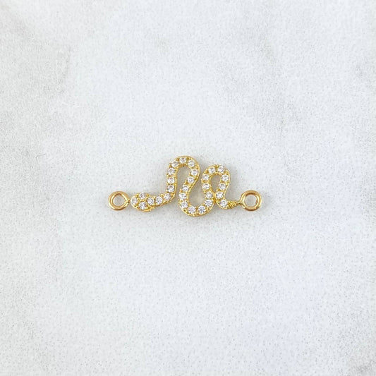 Charm Serpiente 0.55gr/2cm White Zircons Yellow Gold