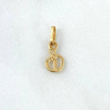 Pendant Apple 0.4gr/1.6cm Tiny White Zircons Yellow Gold