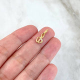 Pendant Apple 0.4gr/1.6cm Tiny White Zircons Yellow Gold