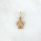 Pendant Turtle 0.8gr / 1.8cm / White Zircons Yellow Gold