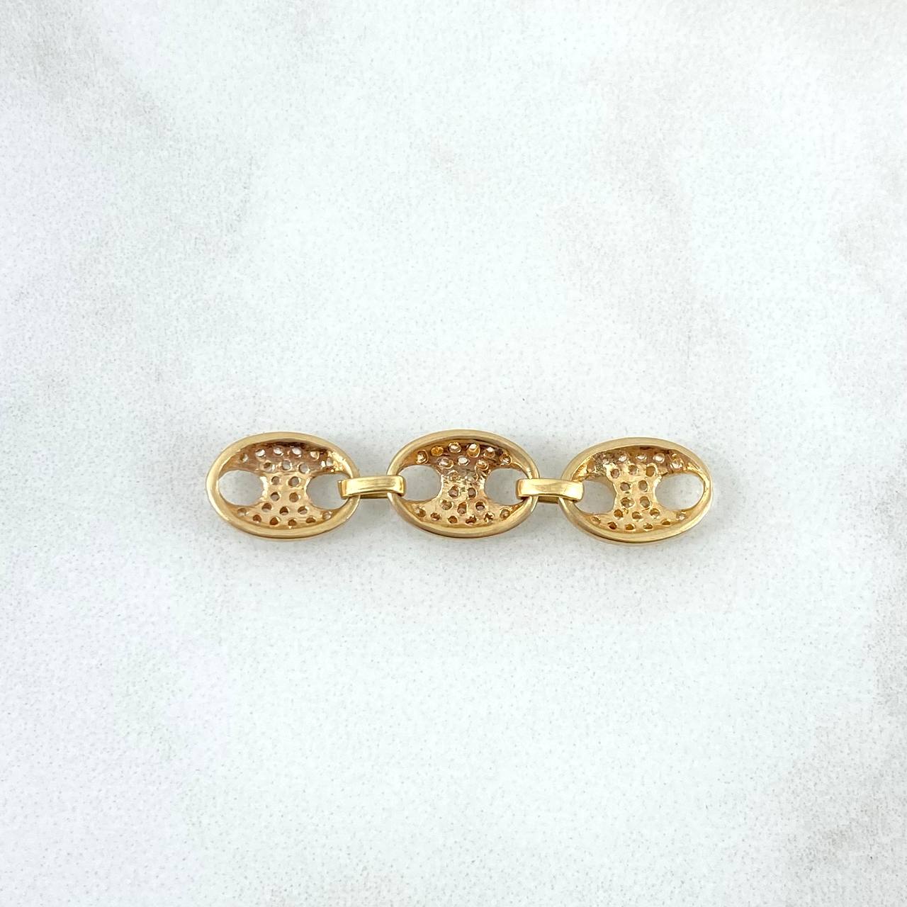 Charm GC 2gr / 3.3cm / White Zircons (3 Links) Yellow Gold