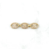 Charm GC 2gr / 3.3cm / White Zircons (3 Links) Yellow Gold
