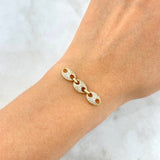 Charm GC 2gr / 3.3cm / White Zircons (3 Links) Yellow Gold