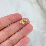 Pendant GC 0.75gr / 1.5cm / White Zircons Yellow Gold