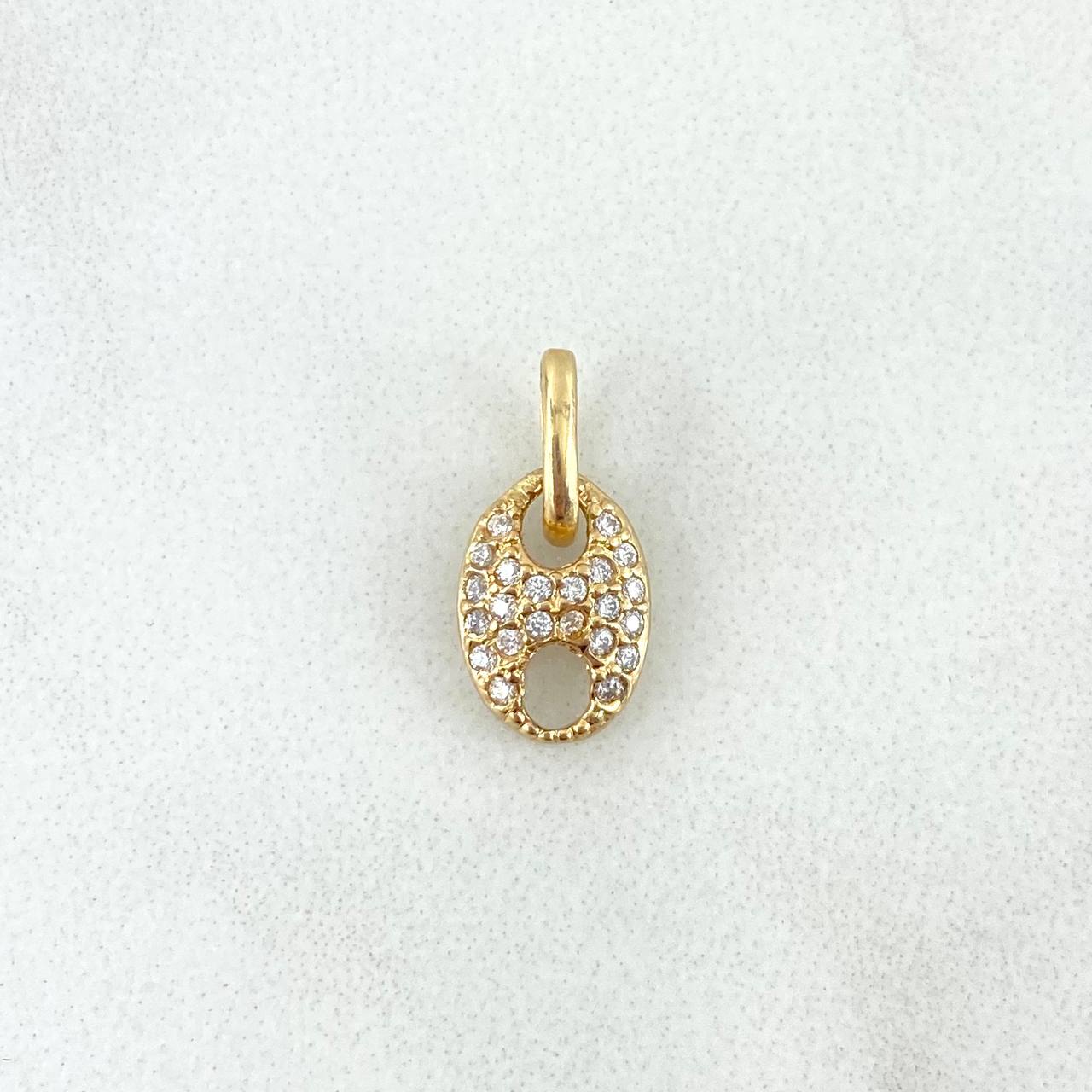 Pendant GC 0.75gr / 1.5cm / White Zircons Yellow Gold
