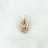 Pendant GC 0.75gr / 1.5cm / White Zircons Yellow Gold