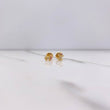 Stud Earrings Frog 0.7gr / White Fuchsia Zircons Yellow Gold $