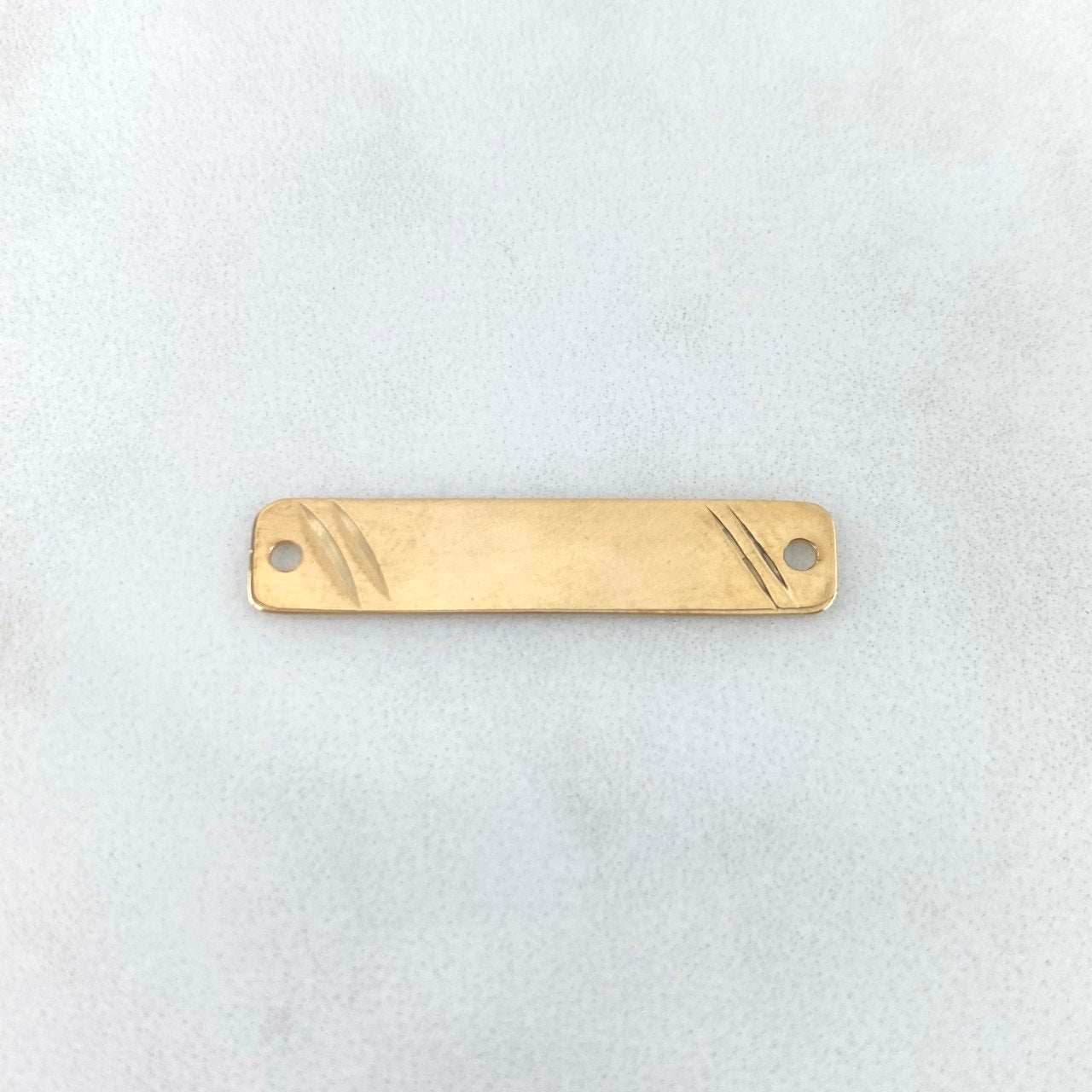 Charm Rectangular Plate 1.05gr / 30mm*6mm / Yellow Gold Side Stripes