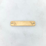Charm Rectangular Plate 1.05gr / 30mm*6mm / Yellow Gold Side Stripes
