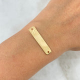 Charm Rectangular Plate 1.05gr / 30mm*6mm / Yellow Gold Side Stripes
