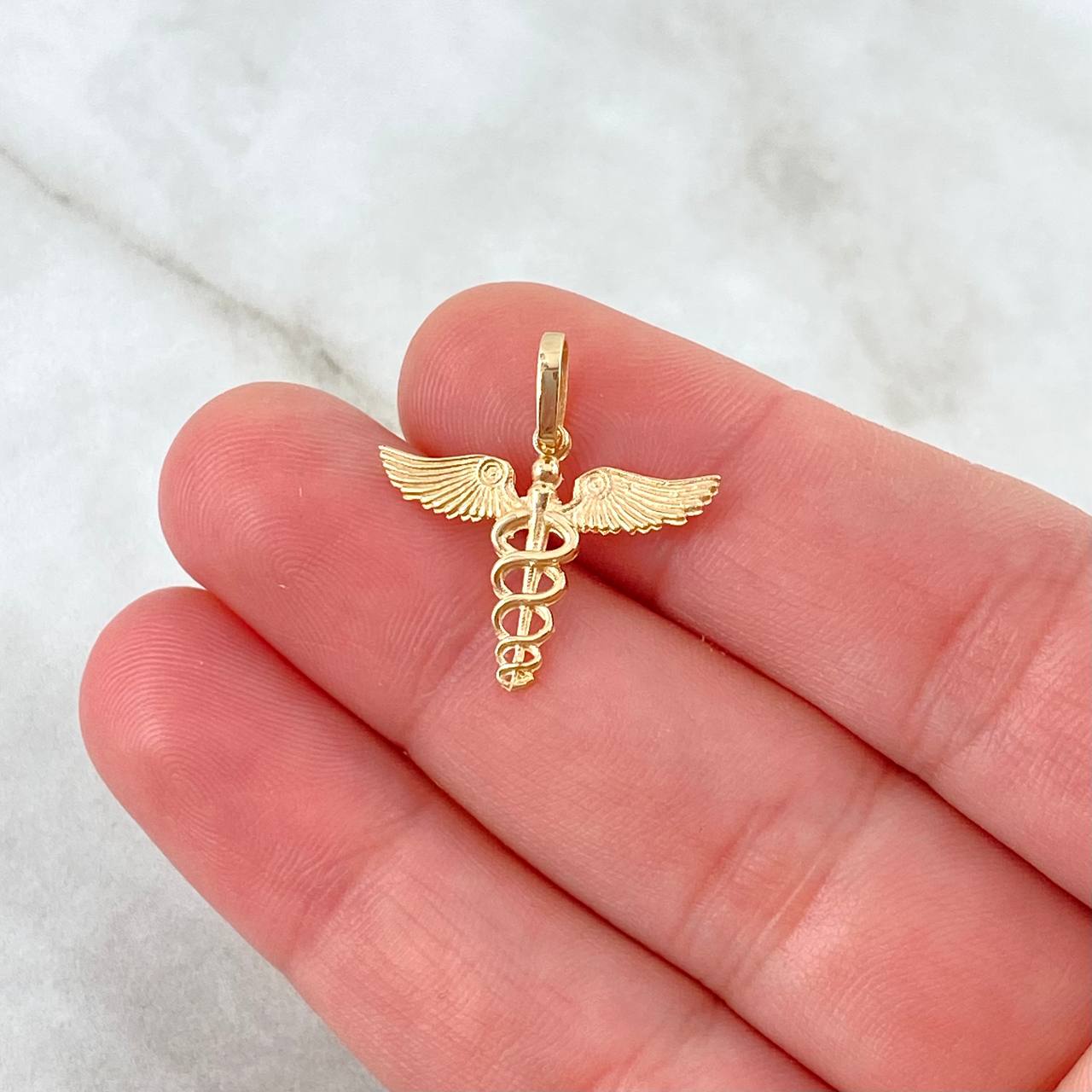 Pendant Caduceus of Snakes 1.25gr / 2.2cm / Yellow Gold ©