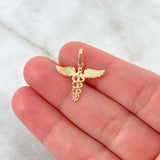Pendant Caduceus of Snakes 1.25gr / 2.2cm / Yellow Gold ©