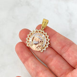 Dije Rostro Cristo 7.55 g / 1 1/4 in Tres Oros Amarillo Blanco 18K