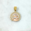 Dije Rostro Cristo 7.55 g / 1 1/4 in Tres Oros Amarillo Blanco 18K