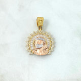 Dije Rostro Cristo 7.55 g / 1 1/4 in Tres Oros Amarillo Blanco 18K