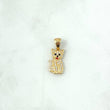 Pendant Cat 2.05gr / 2.3cm / White Zircons Black Eyes Yellow Gold