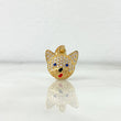 Pendant Cat Face 2gr / 2cm / White Zircons Blue Eyes Yellow Gold ©