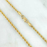 Rope Chain 2.4gr / 60cm / 1.7mm Yellow Gold +3 18K