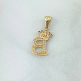 Pendant B Crown 1.7gr / 2.6cm / White Zircons Yellow Gold ©