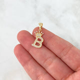 Pendant B Crown 1.7gr / 2.6cm / White Zircons Yellow Gold ©