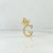 Pendant Letter G Crown 1.75gr / 2.6cm / White Zircons Yellow Gold
