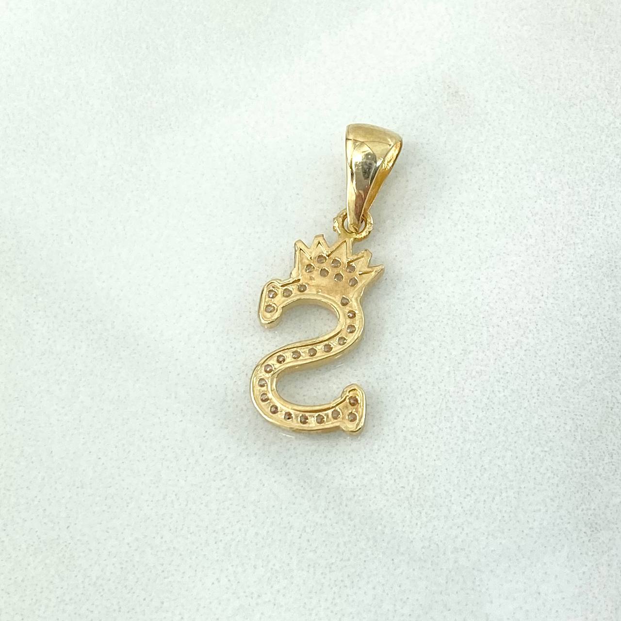 Pendant Crown Letter S 1.7gr / 2.5cm / 18K Yellow Gold
