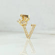 Pendant Letter V Crown 1.55gr / 2.6cm / White Zircons Yellow Gold ©
