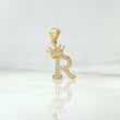 Pendant Crown Letter R 1.5gr / 2.6cm / 18K Yellow Gold ©