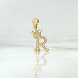Pendant Crown Letter R 1.5gr / 2.6cm / 18K Yellow Gold ©
