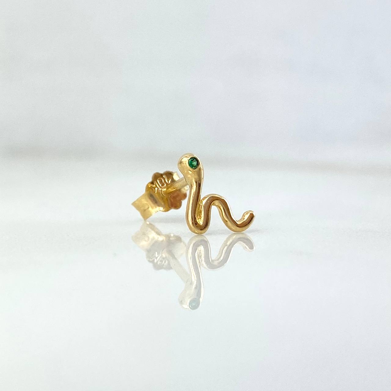Piercing Snake 0.5gr / 0.7cm-1mm Green Zircon Lobster Claw Yellow Gold (Jewel)