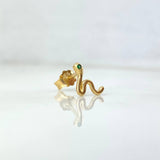 Piercing Snake 0.5gr / 0.7cm-1mm Green Zircon Lobster Claw Yellow Gold (Jewel)