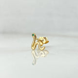 Piercing Snake 0.5gr / 0.7cm-1mm Green Zircon Lobster Claw Yellow Gold (Jewel)