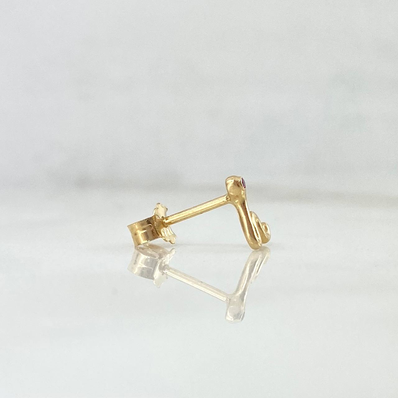 Piercing Serpiente 0.5gr / 0.7cm-1mm Ciron Fucsia Broche Mariposa Oro Amarillo (Joya)