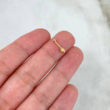 Belly Button Piercing Bevel 0.25gr / 1.2cm / White Zircon Threaded Bead 18K Yellow Gold (Jewel) ©