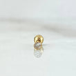 Belly Button Piercing Bevel 0.25gr / 1.2cm / White Zircon Threaded Bead 18K Yellow Gold (Jewel) ©