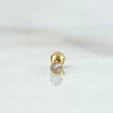 Belly Button Piercing Bevel 0.25gr / 1.2cm / White Zircon Threaded Bead 18K Yellow Gold (Jewel) ©