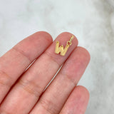 Pendant Letter W Polished 0.85gr / 1.4cm / Yellow Gold