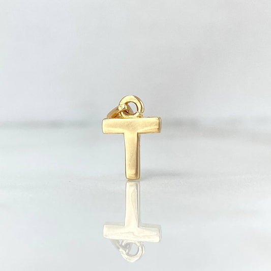 Pendant Letter T Polished 0.5gr / 1.4cm / Yellow Gold