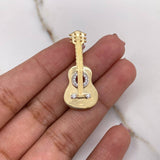 Pendant Guitar 3.5gr / 3.3cm / White Zircons Yellow Gold $
