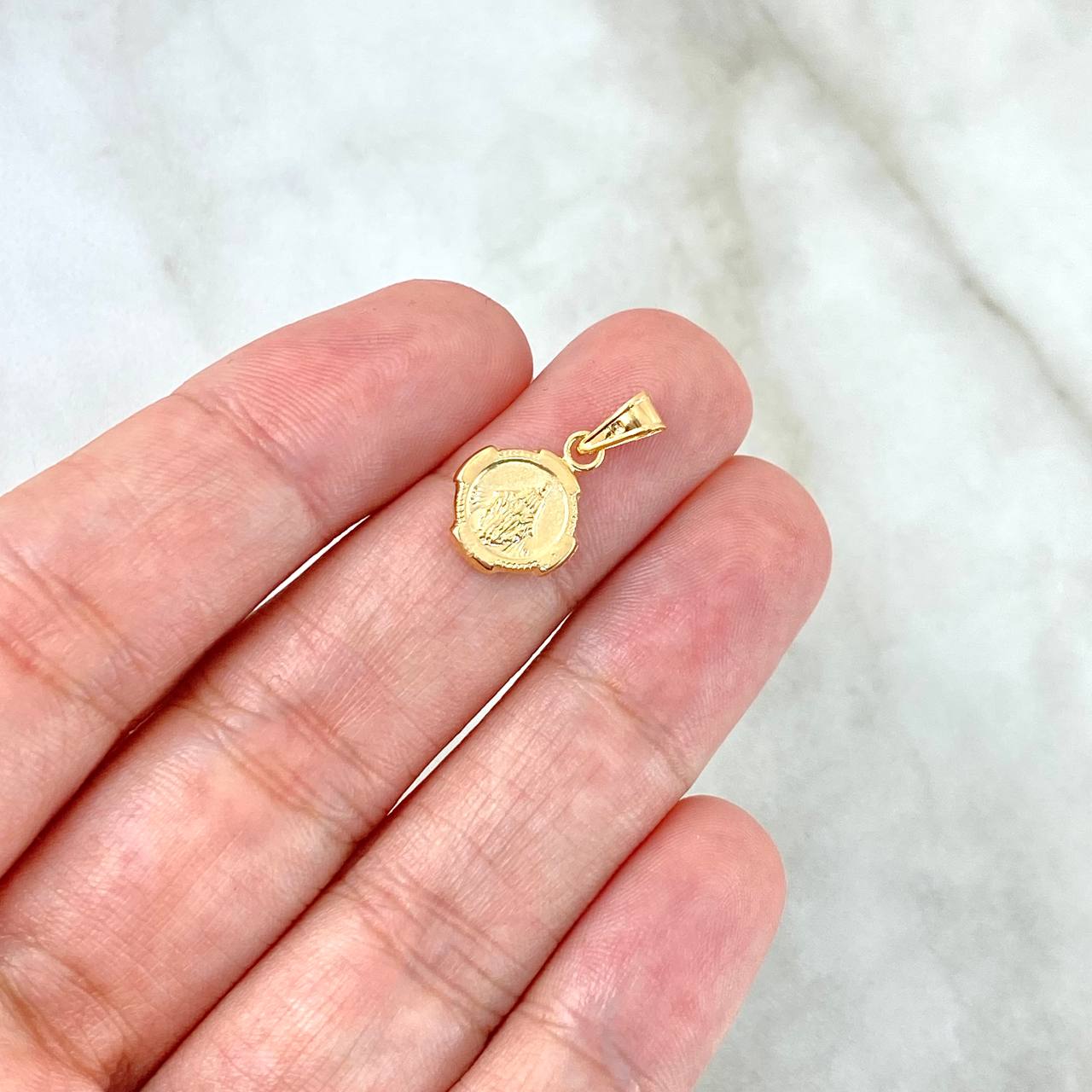 Pendant Miraculous Virgin Medal 0.5gr / 1.7cm / Stamped Yellow Gold ©